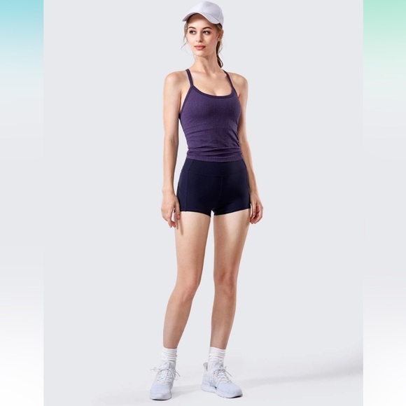 NWT CRZ Yoga Tank Built In Bra Berry Purple XS 0/2 - Picture 1 of 8